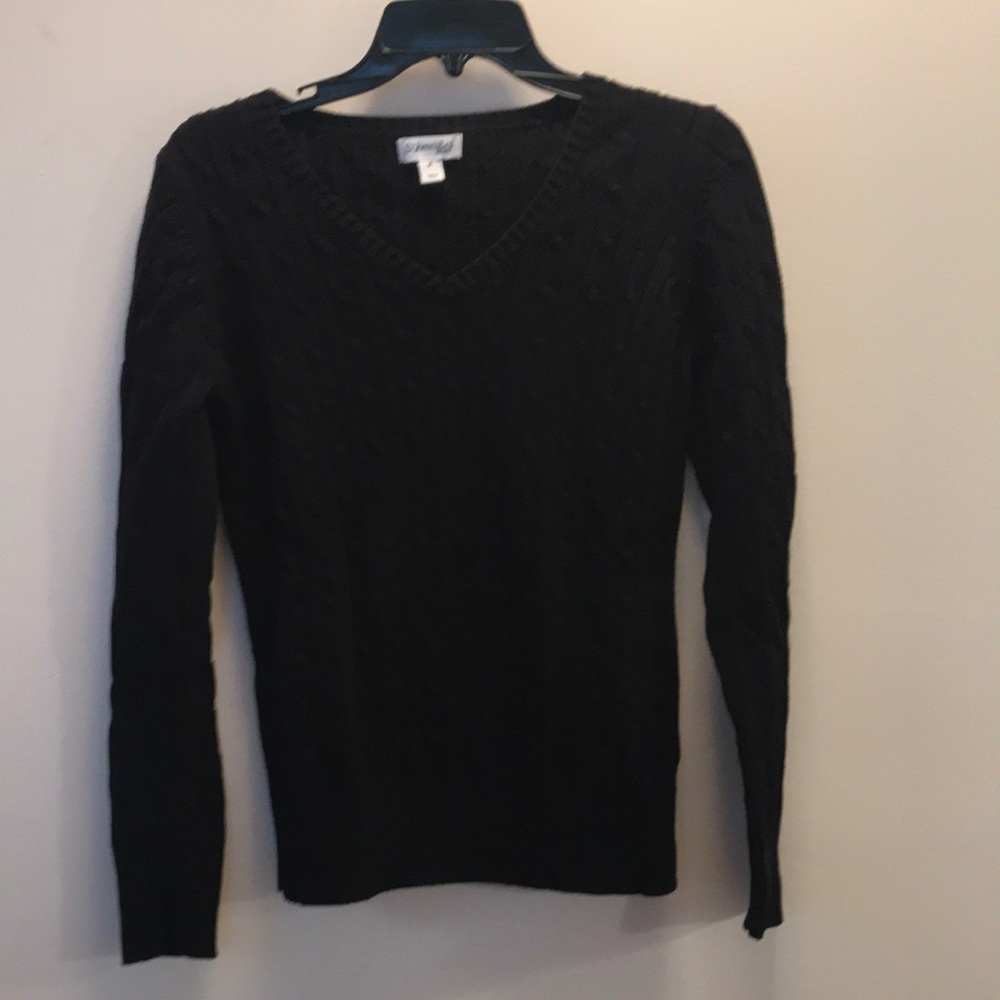 Neck cable knit sweater